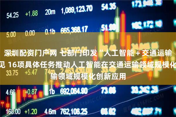 深圳配资门户网 七部门印发“人工智能+交通运输”实施意见 16项具体任务推动人工智能在交通运输领域规模化创新应用
